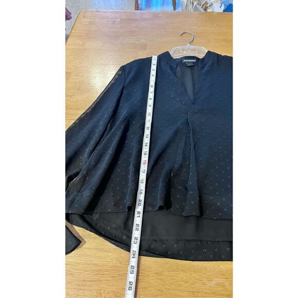 Club Monaco Black Silk Blouse Tiny Polka Dots Womens SZ XS - Picture 8 of 9